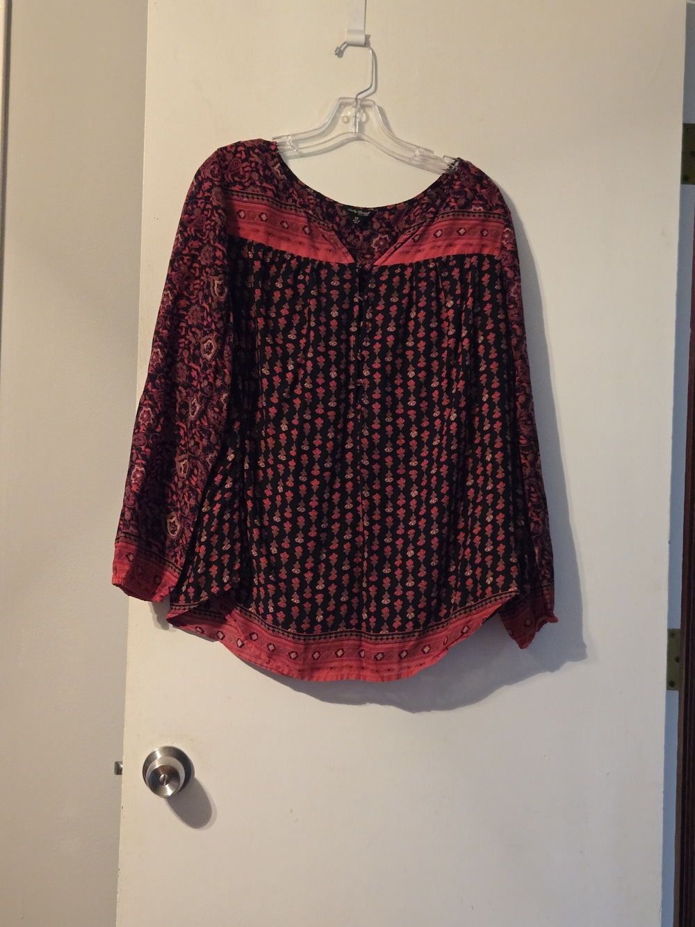 Lucky Brand Black and Red Boho Tunic